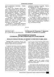 МУКА ИЗ МРАМОРНЫХ ТАРАКАНОВ В СРАВНЕНИИ С ДРУГИМИ КОРМАМИ ЖИВОТНОГО ПРОИСХОЖДЕНИЯ