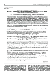 КОЛИЧЕСТВЕННЫЙ АНАЛИЗ ЗНАЧИМОСТИ ИСТОЧНИКОВ МЕДИКАЛИЗАЦИИ В СОЦИОКУЛЬТУРНОЙ СРЕДЕ МЕГАПОЛИСА