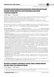 АЛГОРИТМЫ ДИФФЕРЕНЦИАЛЬНОЙ ДИАГНОСТИКИ ХРОНИЧЕСКОЙ ЦЕНТРАЛЬНОЙ  СЕРОЗНОЙ ХОРИОРЕТИНОПАТИИ И ВИТЕЛЛИФОРМНЫХ ДИСТРОФИЙ У ВЗРОСЛЫХ ПАЦИЕНТОВ