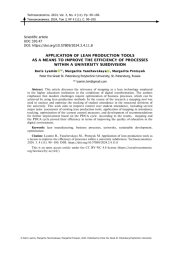 APPLICATION OF LEAN PRODUCTION TOOLS AS A MEANS TO IMPROVE THE EFFICIENCY OF PROCESSES WITHIN A UNIVERSITY SUBDIVISION