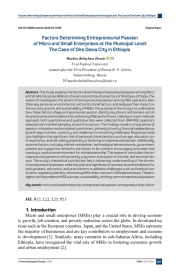 FACTORS DETERMINING ENTREPRENEURIAL PASSION OF MICRO AND SMALL ENTERPRISES AT THE MUNICIPAL LEVEL: THE CASE OF DIRE DAWA CITY IN ETHIOPIA