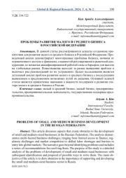 Проблемы развития малого и среднего бизнеса в Российской Федерации