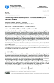 Clenshaw algorithm in the interpolation problem by the Chebyshev collocation method