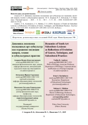 Динамика лексикона молодежных арт-субкультур как отражение эволюции жанров, техник и субкультурных практик