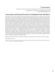 Геоэкономика и финансовая безопасность в многополярном мире с БРИКС