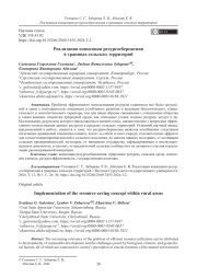 Реализация концепции ресурсосбережения в границах сельских территорий