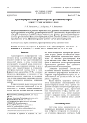 Транспортировка электронного пучка в рассеивающей среде в присутствии магнитного поля