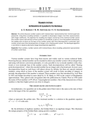 СИСТЕМЫ СЧИСЛЕНИЯ, ПРЕДСТАВИМЫЕ КВАДРАТИЧНЫМ ПОЛИНОМОМ