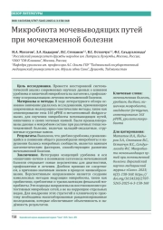 Микробиота мочевыводящих путей при мочекаменной болезни