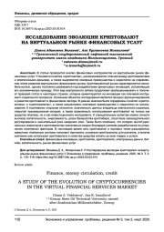 ИССЛЕДОВАНИЕ ЭВОЛЮЦИИ КРИПТОВАЛЮТ НА ВИРТУАЛЬНОМ РЫНКЕ ФИНАНСОВЫХ УСЛУГ